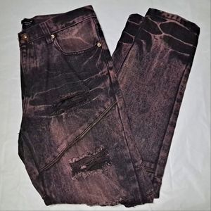 Brooklyn Cloth Skinny Fit Factory Distressed Jeans 30x30 act 30x29 Black/Purple
